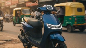 Elektree Zenith electric scooter parked on an Indian city street