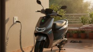 Electric scooter charging at home using a 15A socket in an Indian household