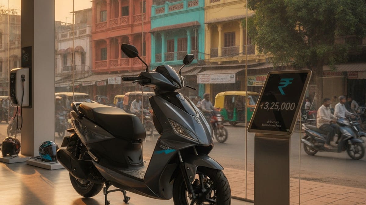 Electric scooter at an Indian city showroom, EV subsidy guide 2026