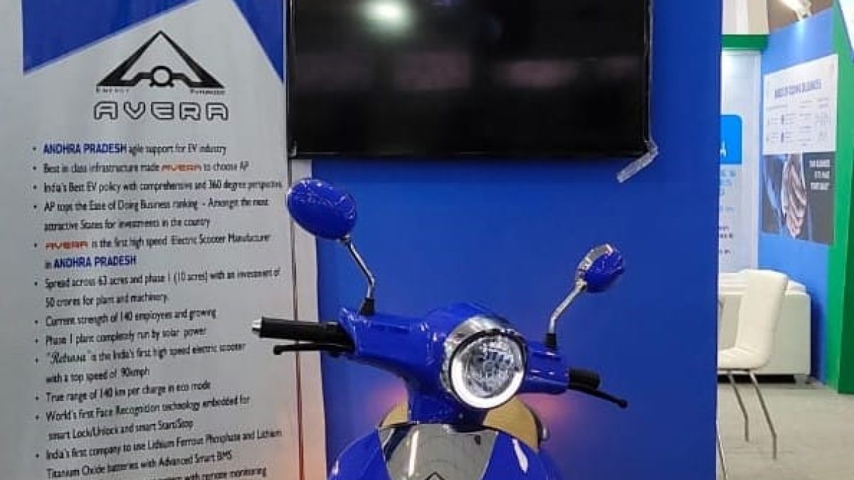 Electric scooter on display in India
