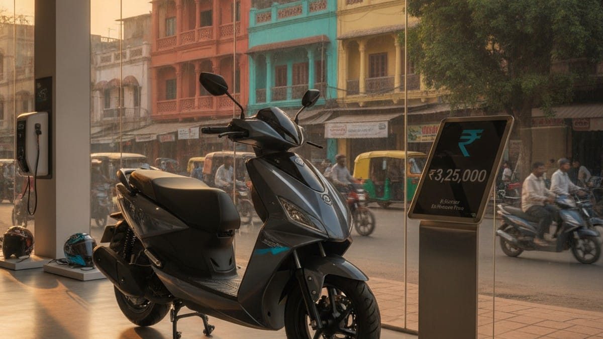 Electric scooter at an Indian city showroom, EV subsidy guide 2026